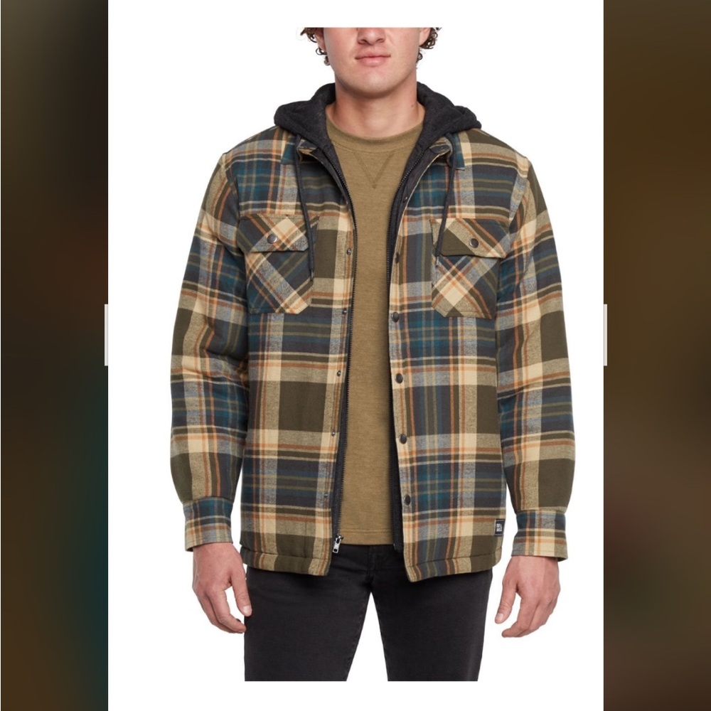 1. Eddie Bauer Men's Green Plaid Shirt Jacket